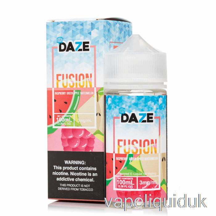 ICED Raspberry Green Apple Watermelon - 7 Daze Fusion - 100mL 3mg Vape Liquid